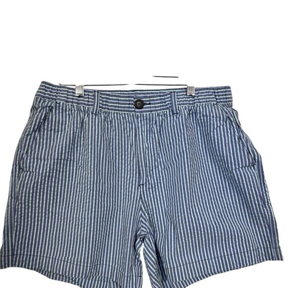 Chubbies Mens 5.5” Inseam Originals Sz XL Blue Green Striped Seersucker Shorts - Picture 2 of 9